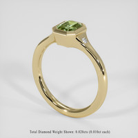 0.99 Ct. Yellowish Green Sapphire Ring, 18K Yellow Gold 2