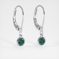 <span>0.93</span> <span class="tooltip-light">Ct.Tw.<span class="tooltiptext">Total Carat Weight</span></span> Bluish Green Sapphire Earrings, Silver 3