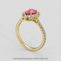 1.08 Ct. Padparadscha Sapphire Ring, 14K Yellow Gold 2