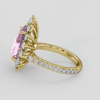 4.11 Ct. Purplish Pink Sapphire Ring, 14K Yellow Gold 4