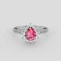 1.08 Ct. Padparadscha Sapphire Ring, 18K Yellow Gold 1