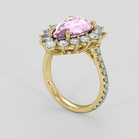 4.11 Ct. Purplish Pink Sapphire Ring, 18K Yellow Gold 2