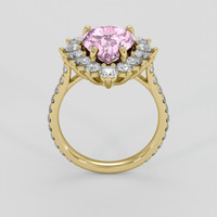 4.11 Ct. Purplish Pink Sapphire Ring, 18K Yellow Gold 3