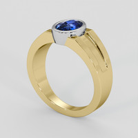 1.14 Ct. Blue Sapphire Ring, 18K White & Yellow 2