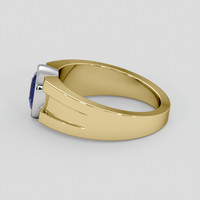 1.14 Ct. Blue Sapphire Ring, 18K White & Yellow 4