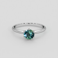 0.72 Ct. Bluish Green Sapphire Ring, Platinum 950 1