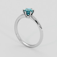 0.81 Ct. Bluish Green Sapphire Ring, Platinum 950 2