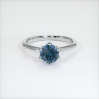 1.44 Ct. Greenish Blue Sapphire Ring, Platinum 950 1