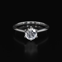 1.58 Ct. White Sapphire Ring, Platinum 950 1