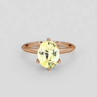 3.25 Ct. Yellow Sapphire Ring, 14K Rose Gold 1