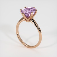 3.50 Ct. Purplish Pink Sapphire Ring, 14K Rose Gold 2