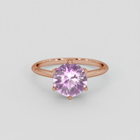 2.64 Ct. Pinkish Purple Sapphire Ring, 14K Rose Gold 1