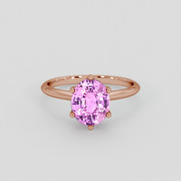 3.13 Ct. Purplish Pink Sapphire Ring, 14K Rose Gold 1