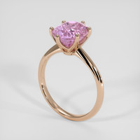 4.03 Ct. Purplish Pink Sapphire Ring, 14K Rose Gold 2