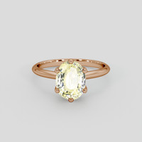 3.33 Ct. Yellow Sapphire Ring, 14K Rose Gold 1