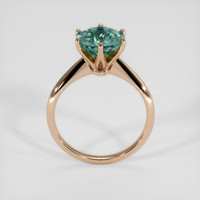 4.03 Ct. Bluish Green Sapphire Ring, 14K Rose Gold 3