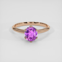 2.10 Ct. Purplish Pink Sapphire Ring, 14K Rose Gold 1