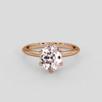 3.28 Ct. Peach Sapphire Ring, 14K Rose Gold 1
