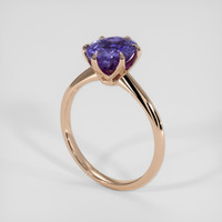 2.90 Ct. Purplish Blue Sapphire Ring, 14K Rose Gold 2