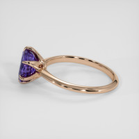 2.90 Ct. Purplish Blue Sapphire Ring, 14K Rose Gold 4