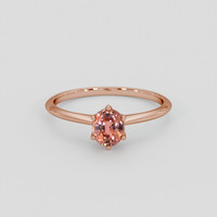 1.20 Ct. Padparadscha Sapphire Ring, 18K Rose Gold 1