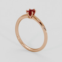 0.48 Ct. Ruby Ring, 18K Rose Gold 2