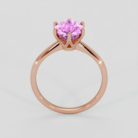 3.13 Ct. Purplish Pink Sapphire Ring, 18K Rose Gold 3