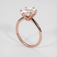 3.58 Ct. Peach Sapphire Ring, 18K Rose Gold 2