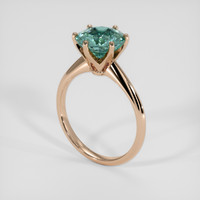 4.03 Ct. Bluish Green Sapphire Ring, 18K Rose Gold 2