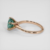 4.03 Ct. Bluish Green Sapphire Ring, 18K Rose Gold 4