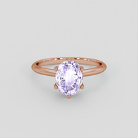 3.01 Ct. Purple Sapphire Ring, 18K Rose Gold 1