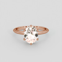 3.03 Ct. Peach Sapphire Ring, 18K Rose Gold 1