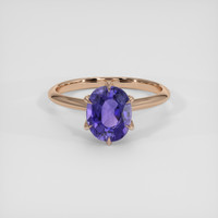 2.90 Ct. Purplish Blue Sapphire Ring, 18K Rose Gold 1