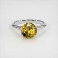 2.10 Ct. Yellowish Green Sphene (Titanite) Ring, 10K White Gold 1