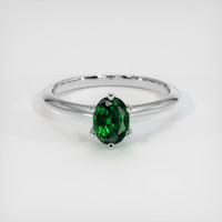 0.72 Ct. Green Chrome Tourmaline Ring, 10K White Gold 1