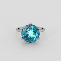8.95 Ct. London Blue Topaz Ring, 10K White Gold 1