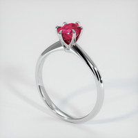 1.08 Ct. Pinkish Red Ruby Ring, 10K White Gold 2
