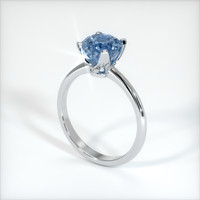 3.24 Ct. Greenish Blue Sapphire Ring, 10K White Gold 2