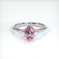 0.85 Ct. Pink Sapphire Ring, 14K White Gold 1
