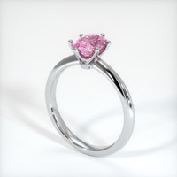 0.85 Ct. Pink Sapphire Ring, 14K White Gold 2
