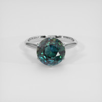 4.15 Ct. Bluish Green Sapphire Ring, 14K White Gold 1