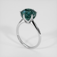 4.15 Ct. Bluish Green Sapphire Ring, 14K White Gold 2
