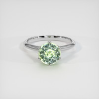 3.56 Ct. Green Sapphire Ring, 14K White Gold 1
