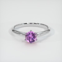 0.64 Ct. Sapphire Ring, 14K White Gold 1