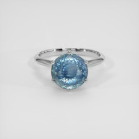 6.99 Ct. Greyish Blue Sapphire Ring, 14K White Gold 1