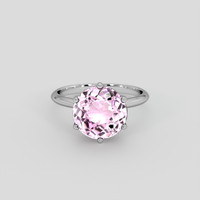 6.07 Ct. Pink Kunzite Ring, 18K White Gold 1