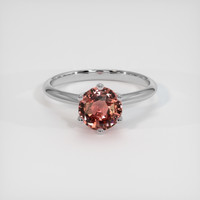 1.53 Ct. Padparadscha Sapphire Ring, 18K White Gold 1