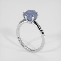 5.21 Ct. Greyish Blue Sapphire Ring, 18K White Gold 2