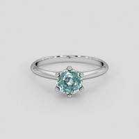 1.22 Ct. Bluish Green Sapphire Ring, 18K White Gold 1