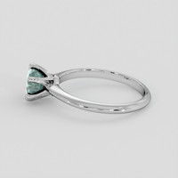 1.22 Ct. Bluish Green Sapphire Ring, 18K White Gold 4